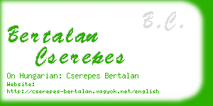 bertalan cserepes business card